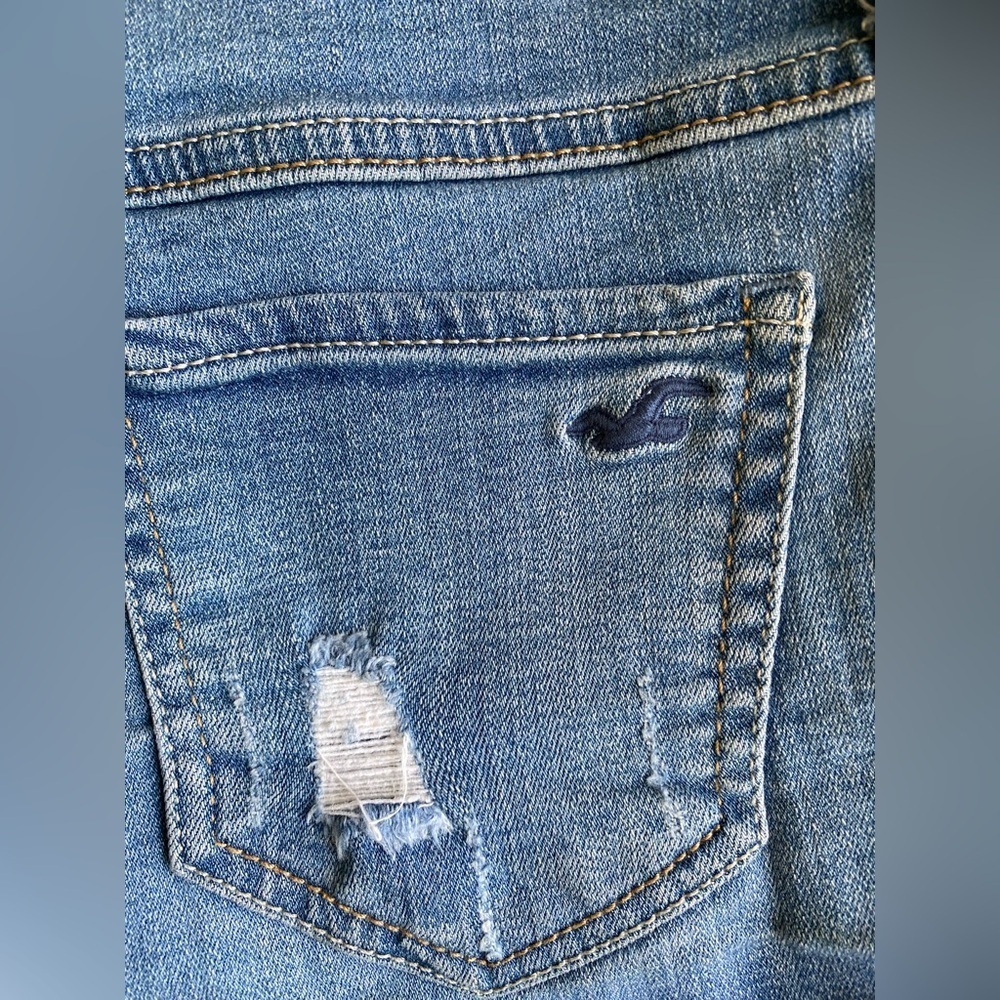 Hollister low rise vintage y2k 2000’s Light Blue Jean mini Shorts cut off - Picture 5 of 7